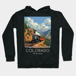 A Vintage Travel Illustration of the Durango and Silverton Narrow Gauge Railroad - Colorado - US Hoodie